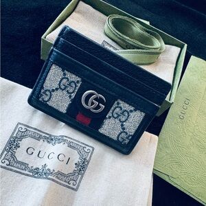 Gucci Ophidia Black and Gray GG Card Case